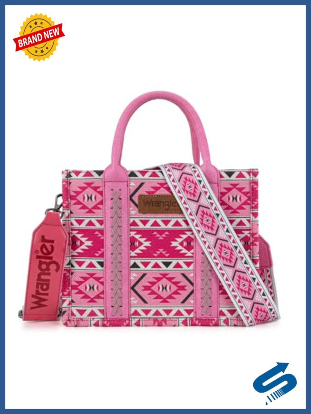 Wrangler Aztec Woven Tote Bag Women Canvas Shoulder Purse Western Boho